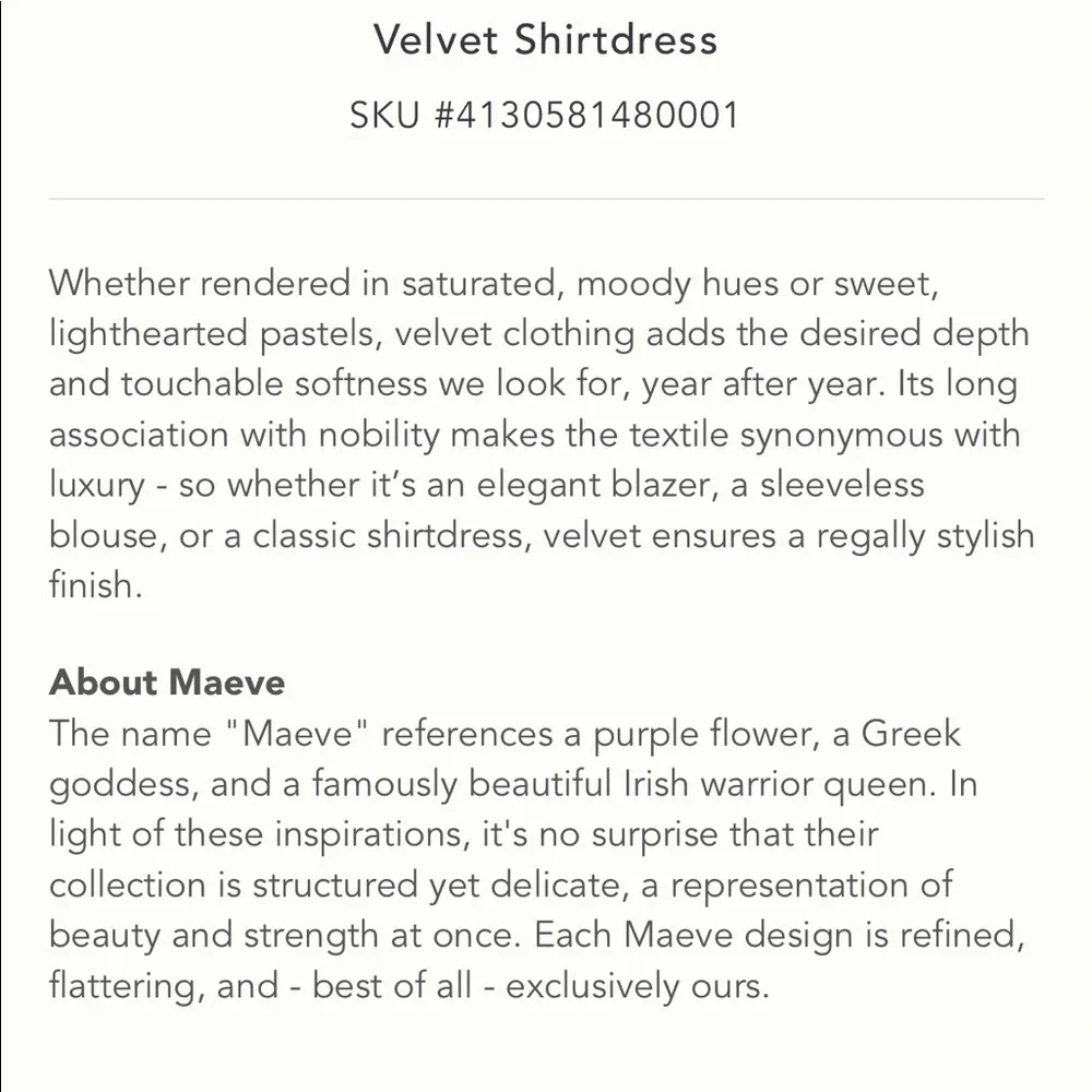 NWT Anthropologie Maeve Velvet Shirtdress 10 12 - Picture 3 of 5